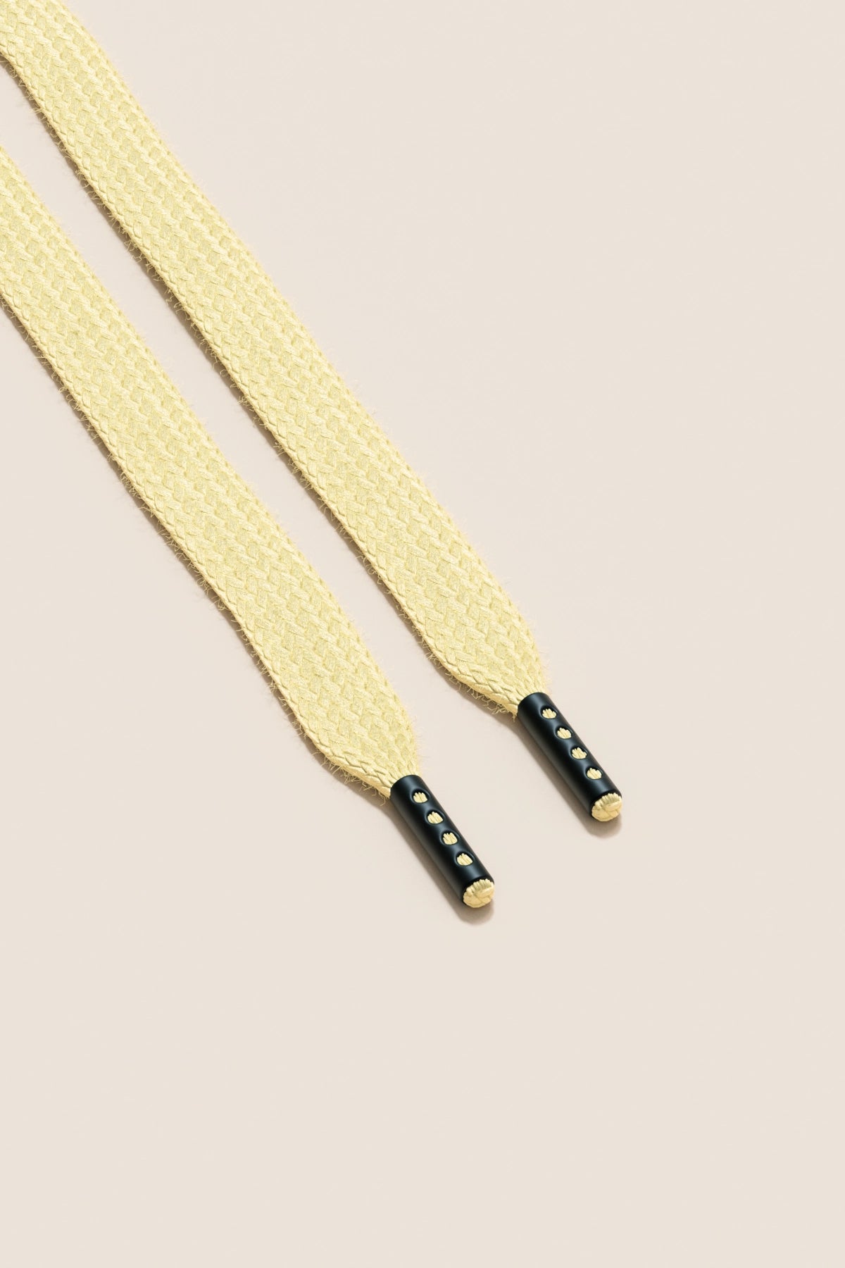 Senkels Chardonnay Sneaker Shoelaces with Black Matte Aglets