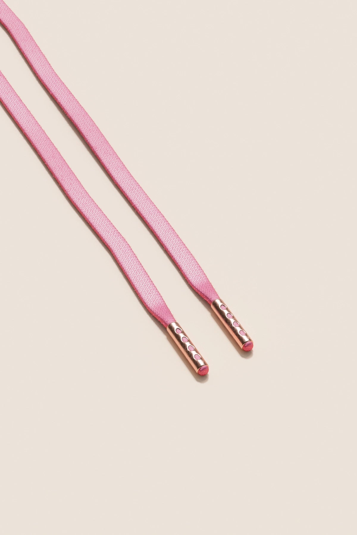 Senkels Flamingo Pink 3mm Flat Waxed Shoelaces with Rose Gold Aglets