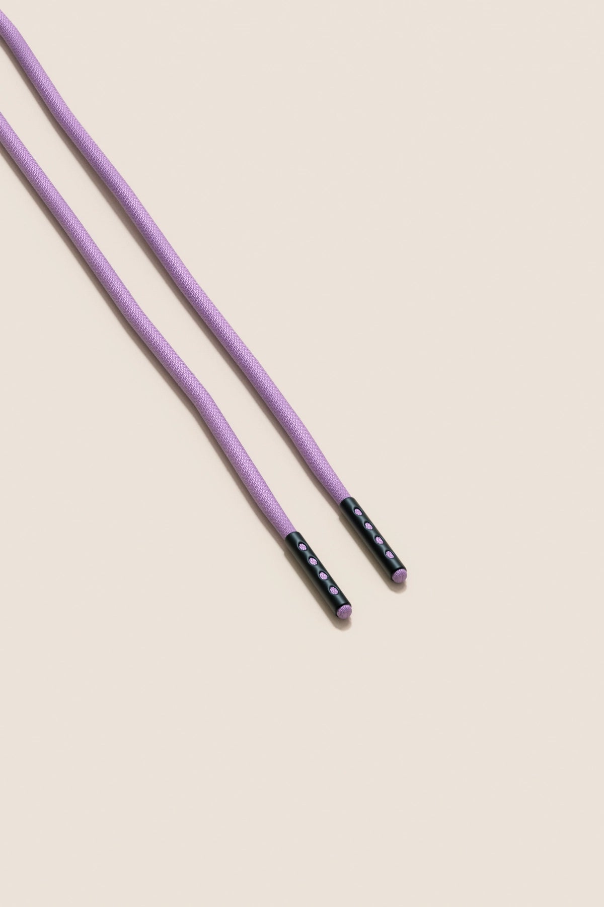 Senkels Lilac 2.5mm Round Waxed Shoelaces with Black Matte Aglets