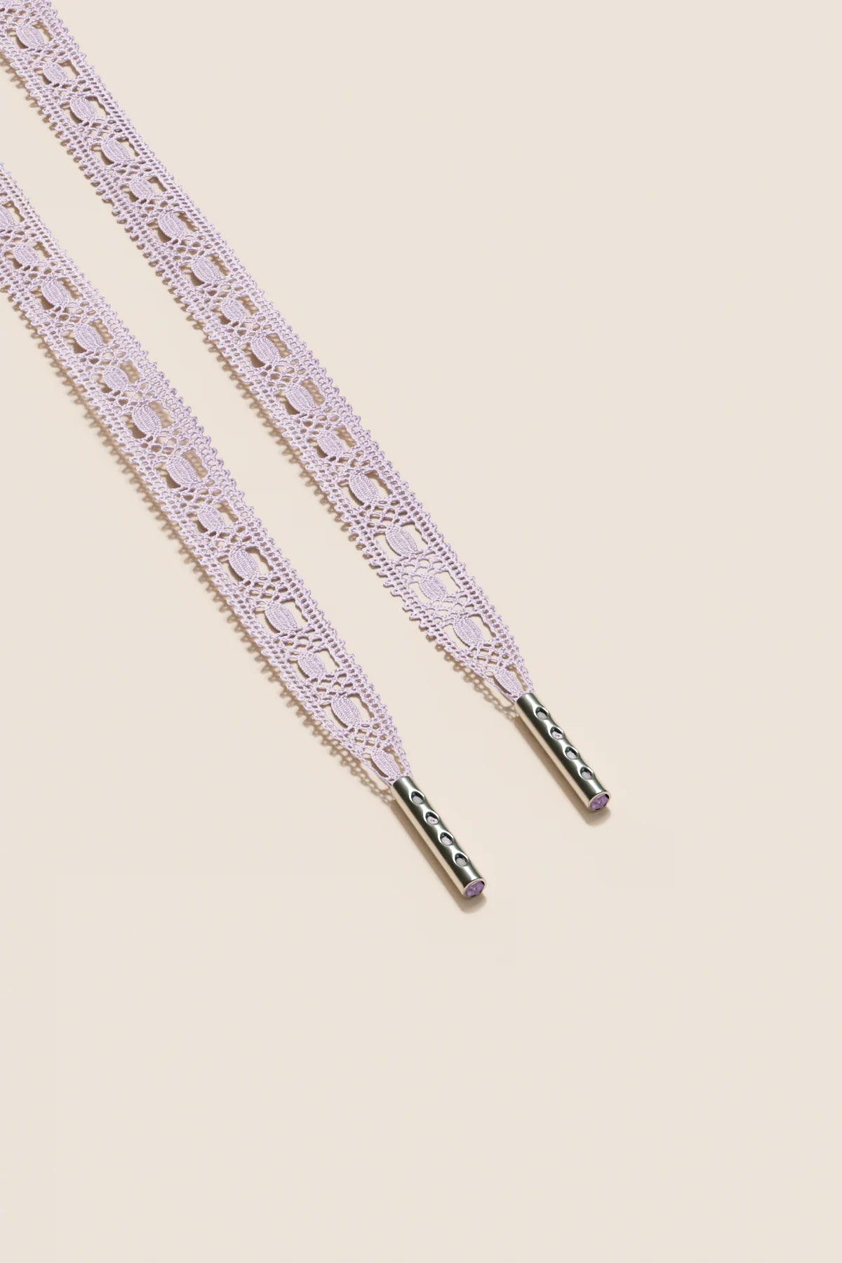 Senkels Pastel Pink Crochet Shoelaces with Nickel Aglets