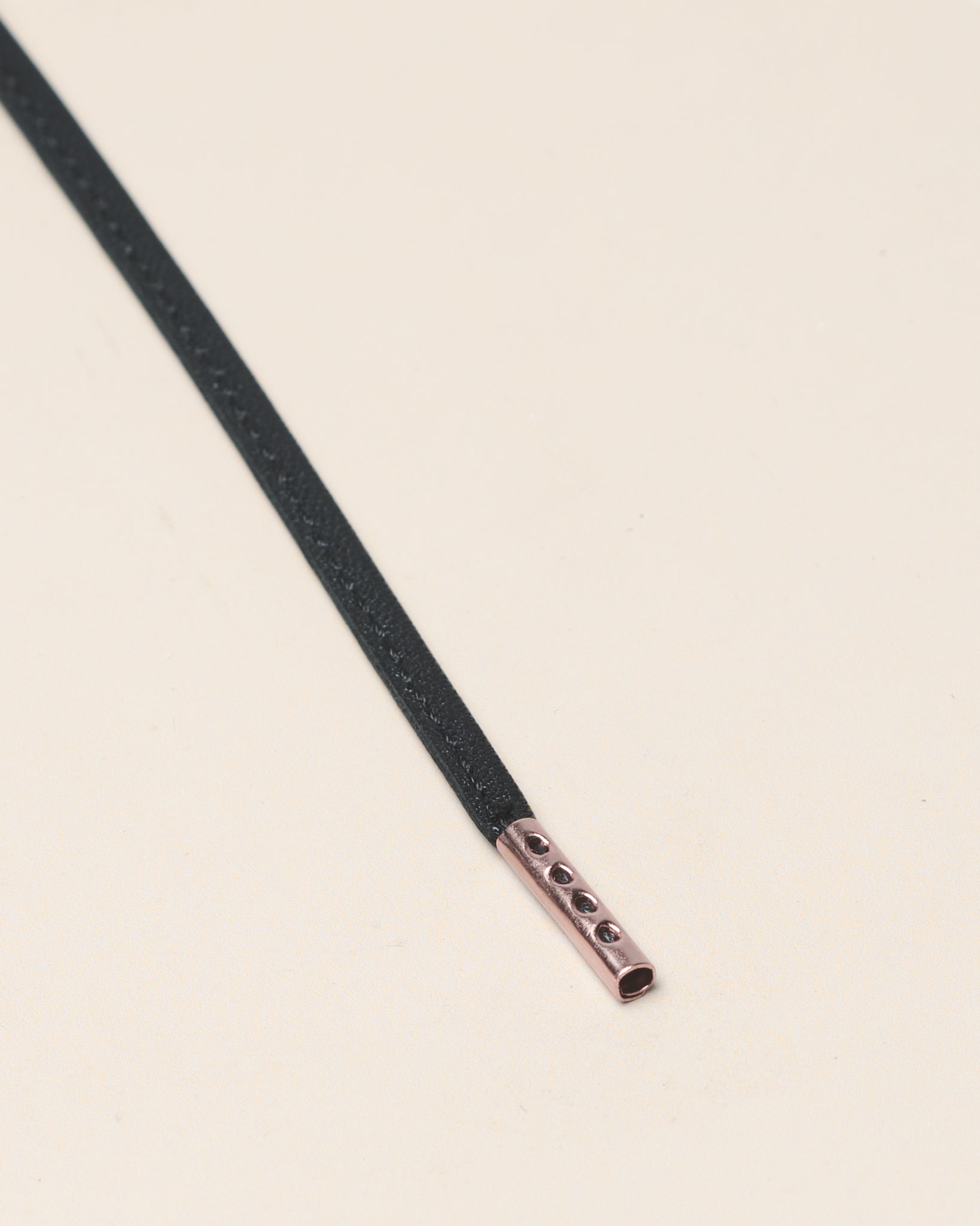 Black - 4mm Stitched Leather Shoelaces