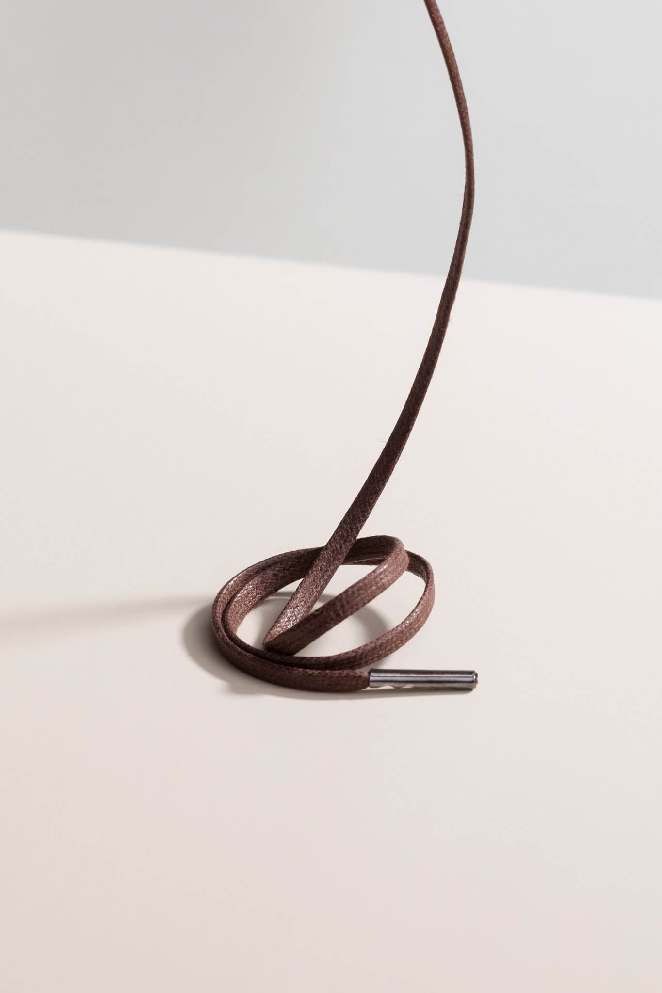 Chocolate Brown - 3mm Flat Waxed Shoelaces