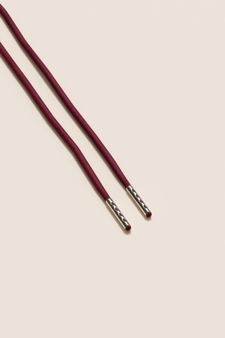 Senkels Bordeaux 2.5mm Round Waxed Shoelaces with Nickel Aglets