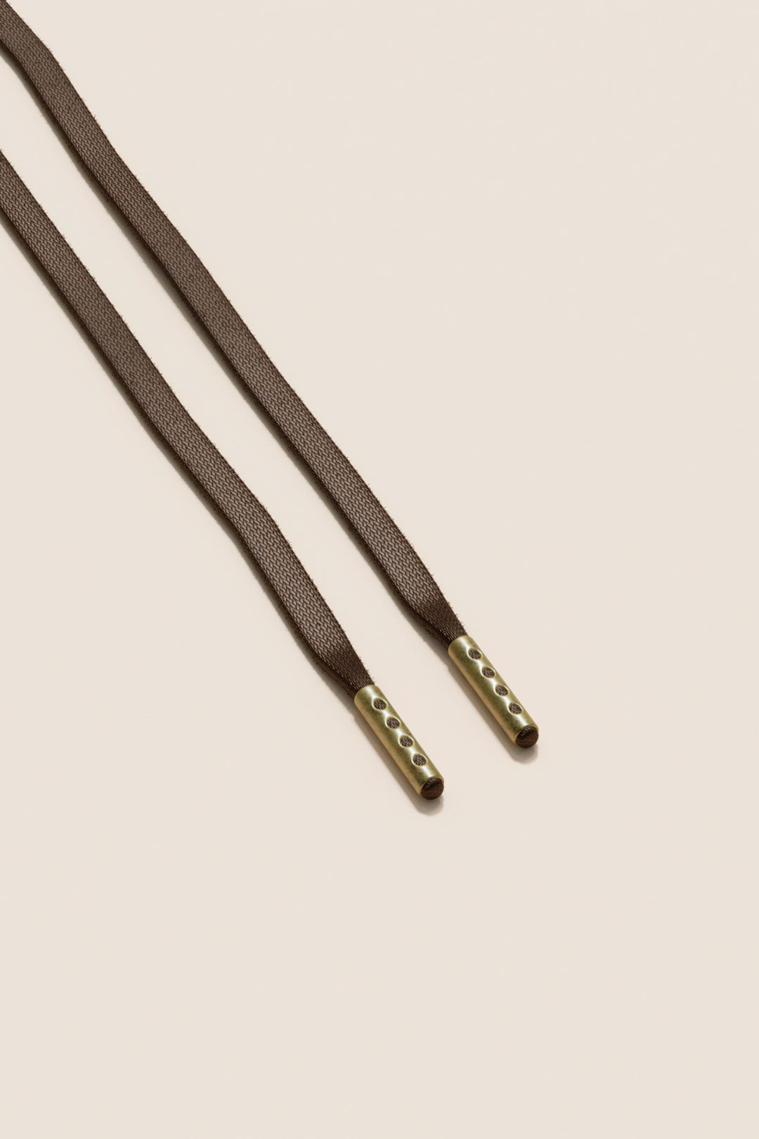 Senkels Chocolate Brown 3mm Flat Waxed Shoelaces with Brass Aglets