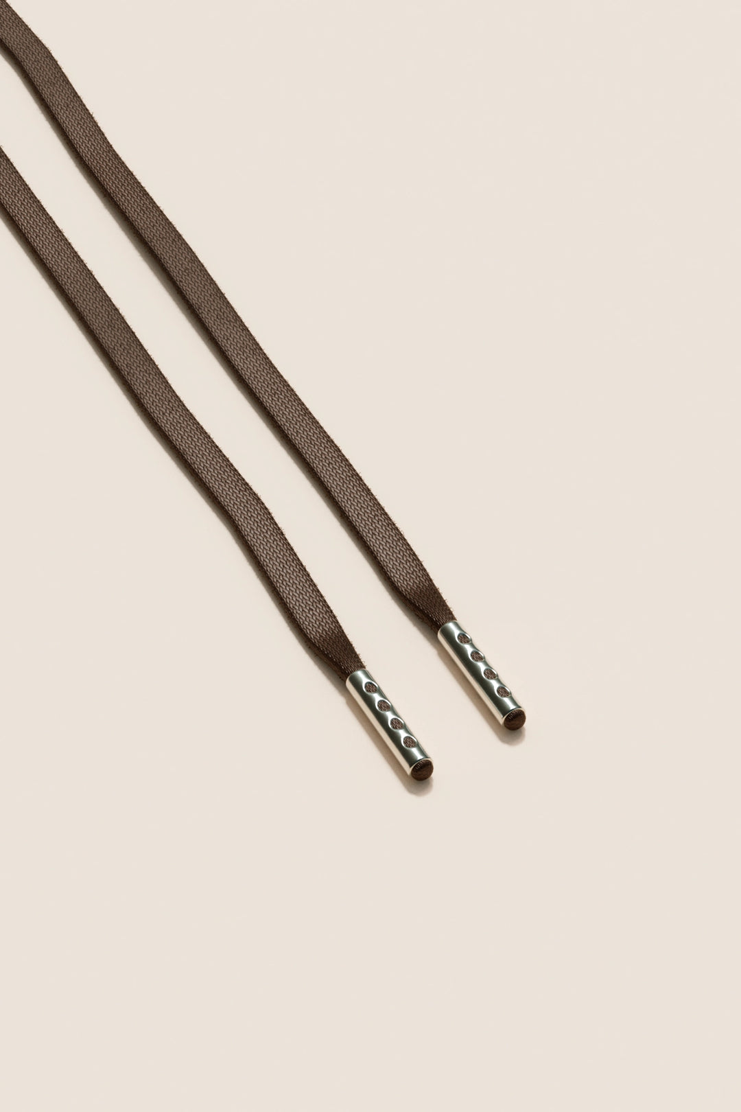 Senkels Chocolate Brown 3mm Flat Waxed Shoelaces with Nickel Aglets