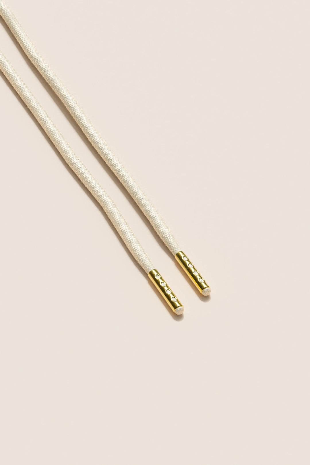 Senkels Cream 4mm Round Waxed Shoelaces with Gold Aglets