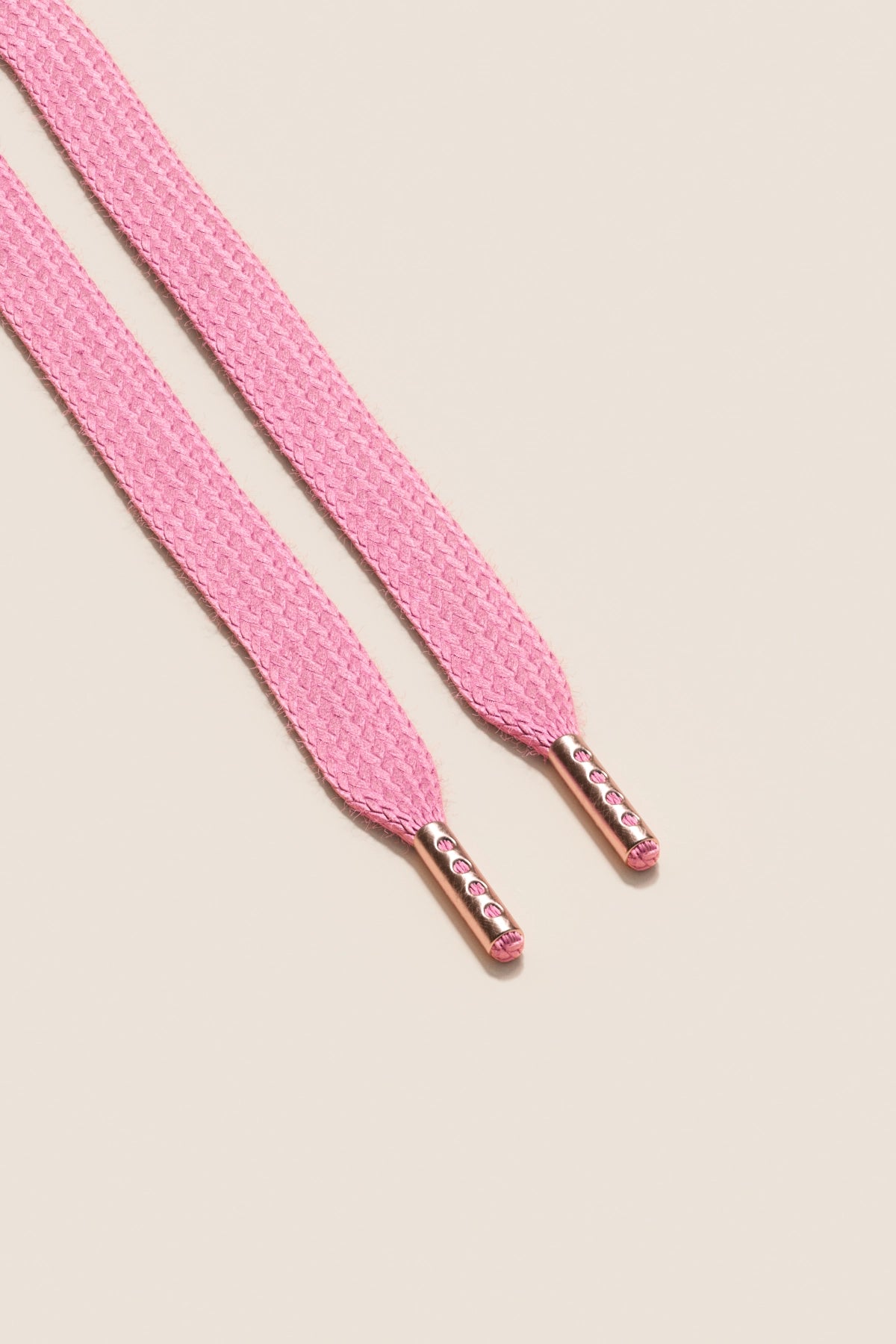 Senkels Flamingo Pink Sneaker Shoelaces with Rose Gold Aglets