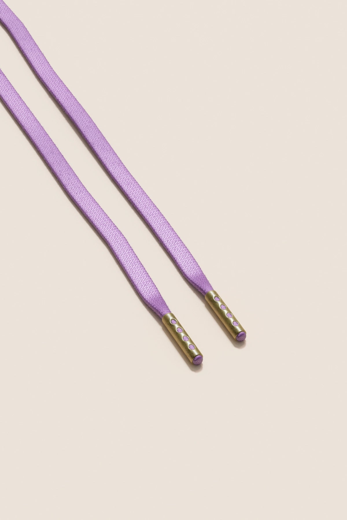 Senkels Lilac 3mm Flat Waxed Shoelaces with Brass Aglets