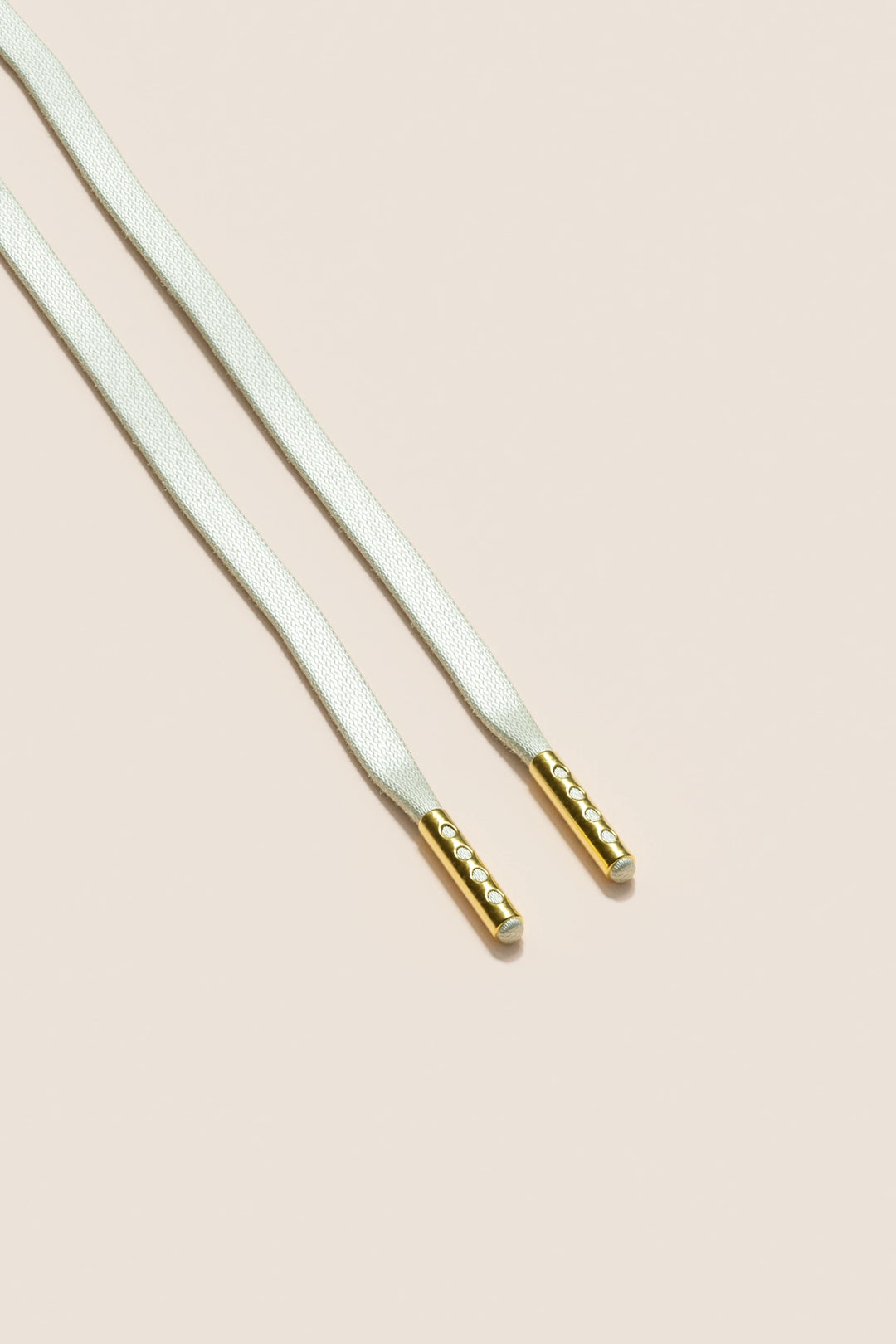 Senkels Off White 3mm Flat Waxed Shoelaces with Gold Aglets