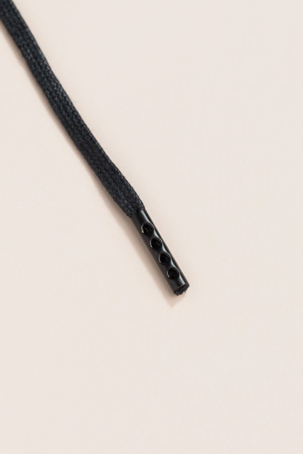 Black - 4mm round waxed shoelaces for boots and shoes made from 100% organic cotton - Senkels