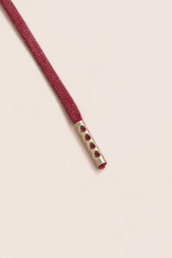 Bordeaux - 4mm round waxed shoelaces for boots and shoes made from 100% organic cotton - Senkels