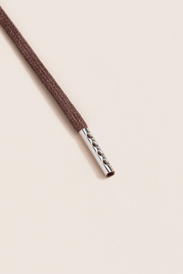 Chocolate Brown - 4mm round waxed shoelaces for boots and shoes made from 100% organic cotton - Senkels