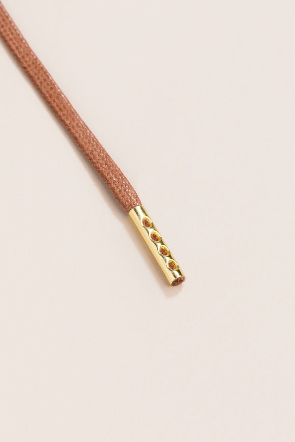 Coffee Brown - 4mm round waxed shoelaces for boots and shoes made from 100% organic cotton - Senkels