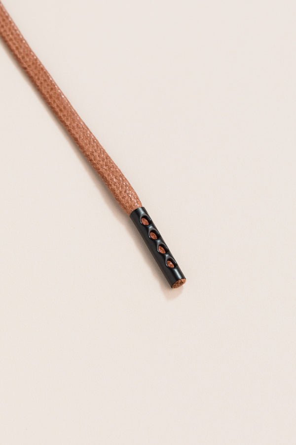 Coffee Brown - 4mm round waxed shoelaces for boots and shoes made from 100% organic cotton - Senkels
