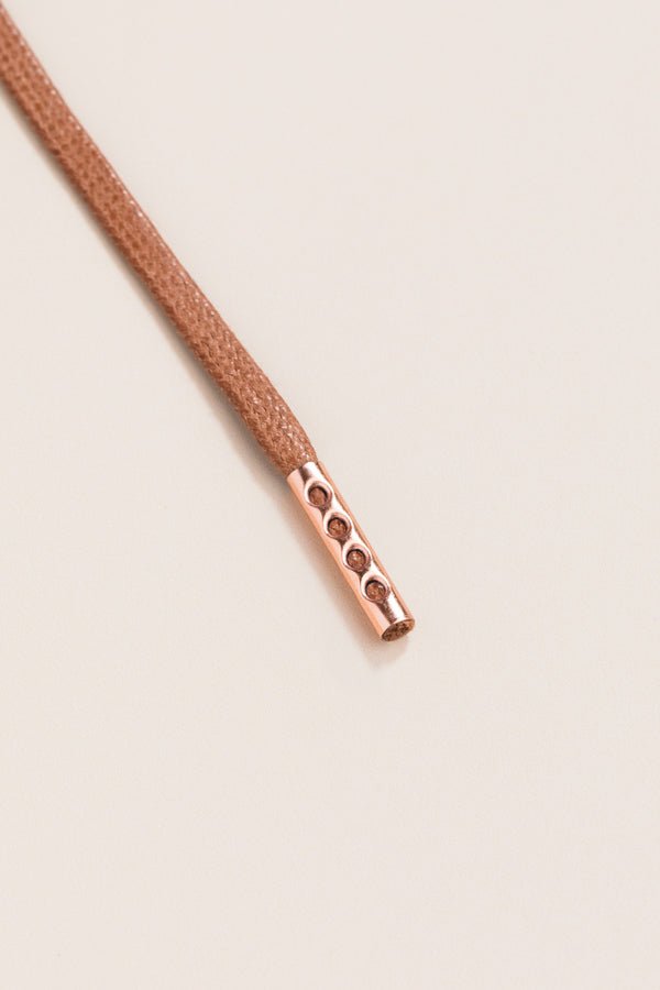 Coffee Brown - 4mm round waxed shoelaces for boots and shoes made from 100% organic cotton - Senkels