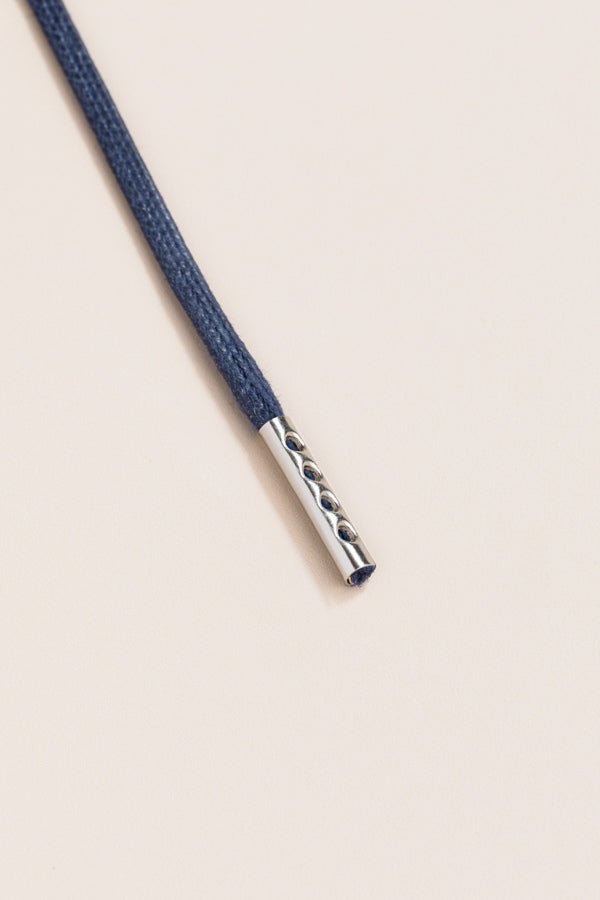 Dark Blue - 4mm round waxed shoelaces for boots and shoes made from 100% organic cotton - Senkels