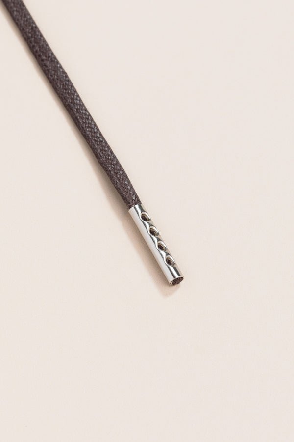 Dark Brown - 4mm round waxed shoelaces for boots and shoes made from 100% organic cotton - Senkels