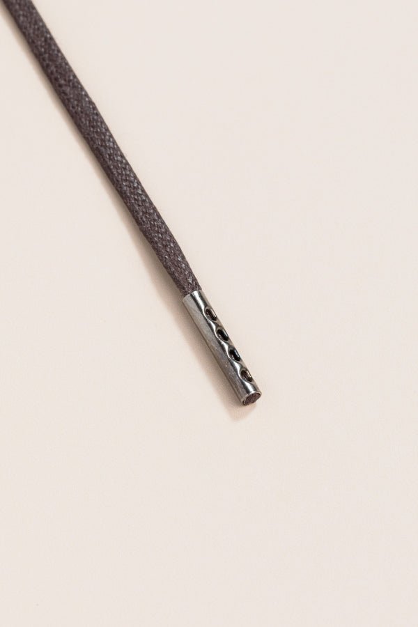 Dark Brown - 4mm round waxed shoelaces for boots and shoes made from 100% organic cotton - Senkels