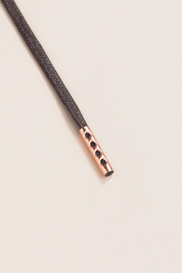 Dark Brown - 4mm round waxed shoelaces for boots and shoes made from 100% organic cotton - Senkels