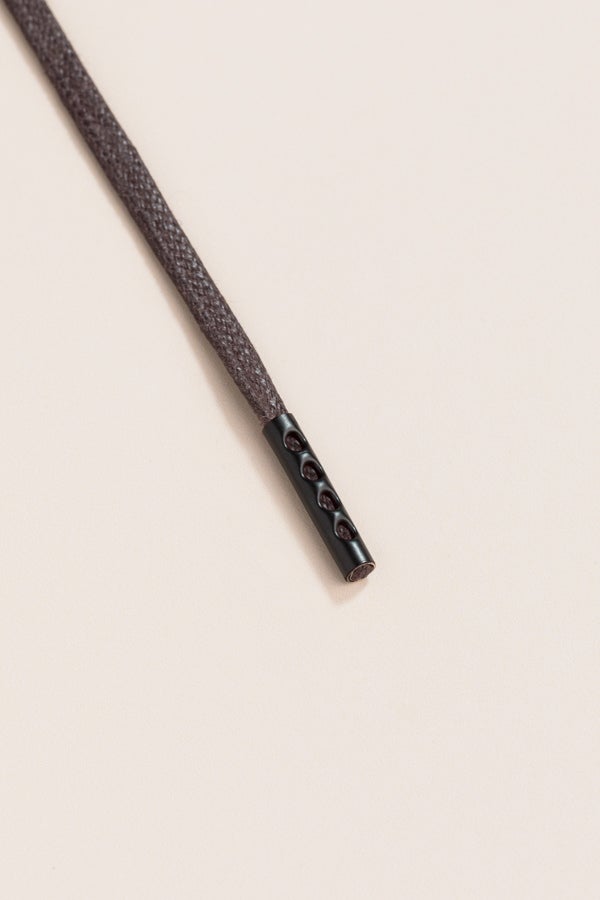 Dark Brown - 4mm round waxed shoelaces for boots and shoes made from 100% organic cotton - Senkels