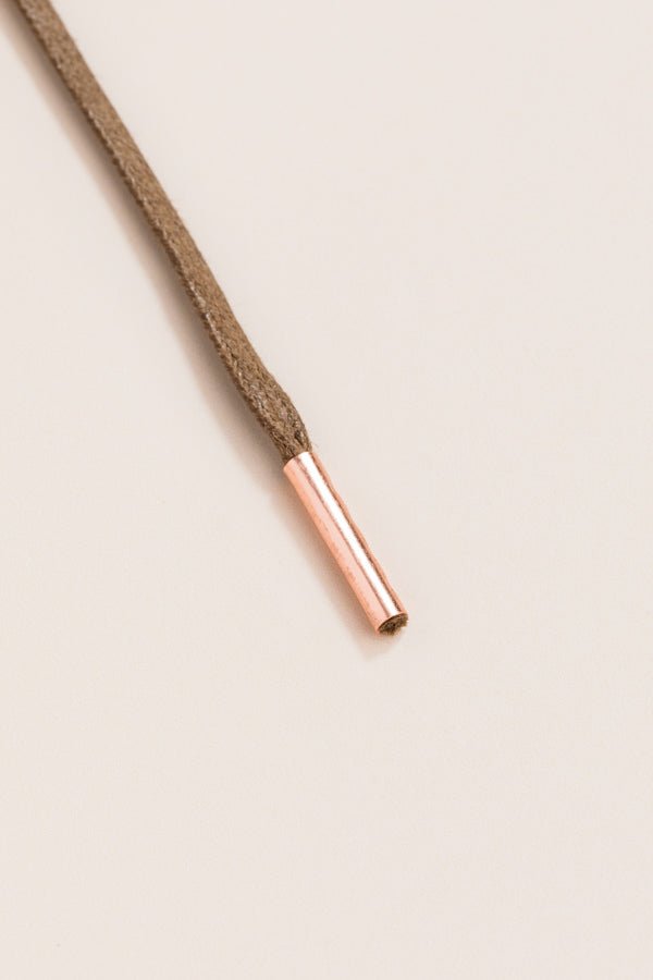 Light Brown - 4mm round waxed shoelaces for boots and shoes made from 100% organic cotton - Senkels