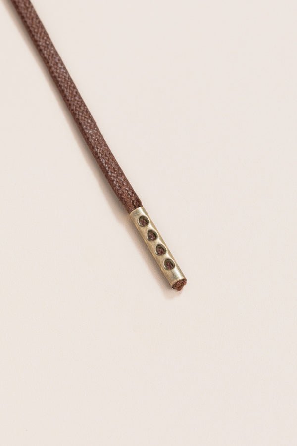 Medium Brown - 4mm round waxed shoelaces for boots and shoes made from 100% organic cotton - Senkels