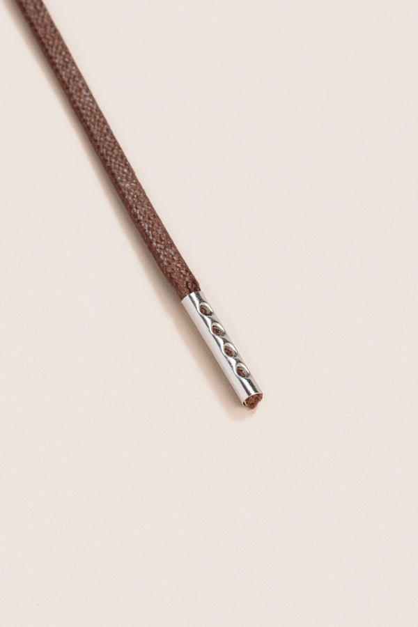 Medium Brown - 4mm round waxed shoelaces for boots and shoes made from 100% organic cotton - Senkels