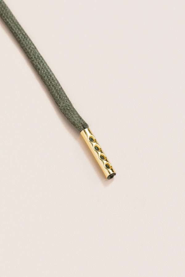 Olive Green - 4mm round waxed shoelaces for boots and shoes made from 100% organic cotton - Senkels