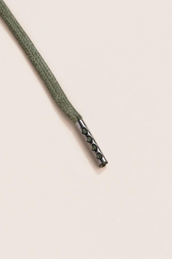 Olive Green - 4mm round waxed shoelaces for boots and shoes made from 100% organic cotton - Senkels