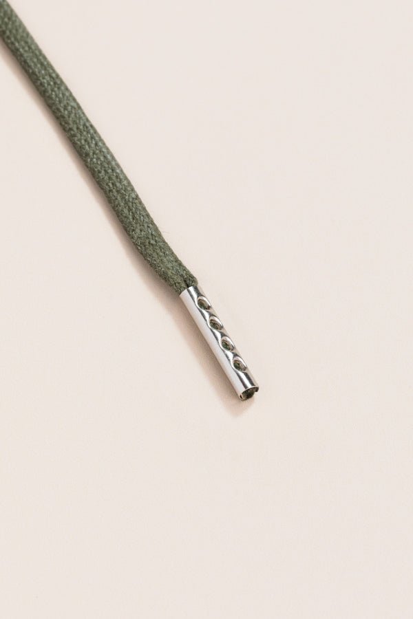 Olive Green - 4mm round waxed shoelaces for boots and shoes made from 100% organic cotton - Senkels