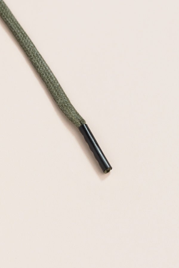 Olive Green - 4mm round waxed shoelaces for boots and shoes made from 100% organic cotton - Senkels