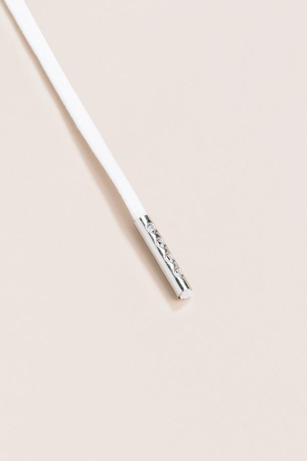 White - 3mm Flat Waxed Shoelaces