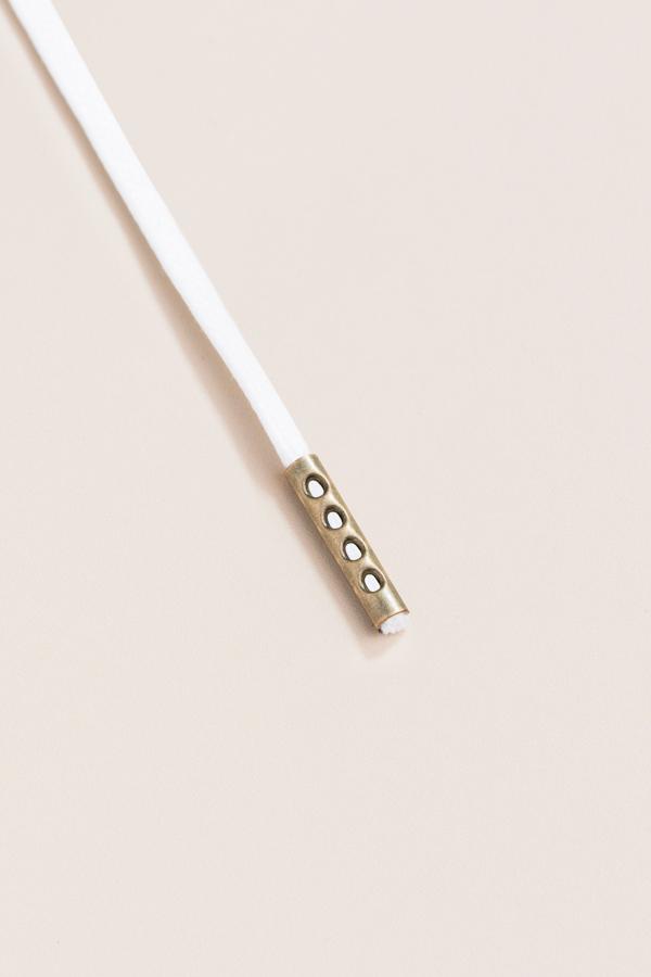 White - 3mm Flat Waxed Shoelaces